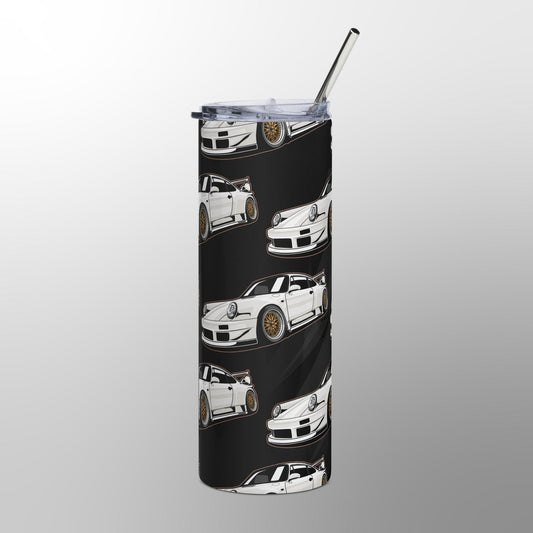 Porsche 911 964 Bianco - Edizione Limitata - Tumbler in Acciaio Inox per Caffè Tè Acqua