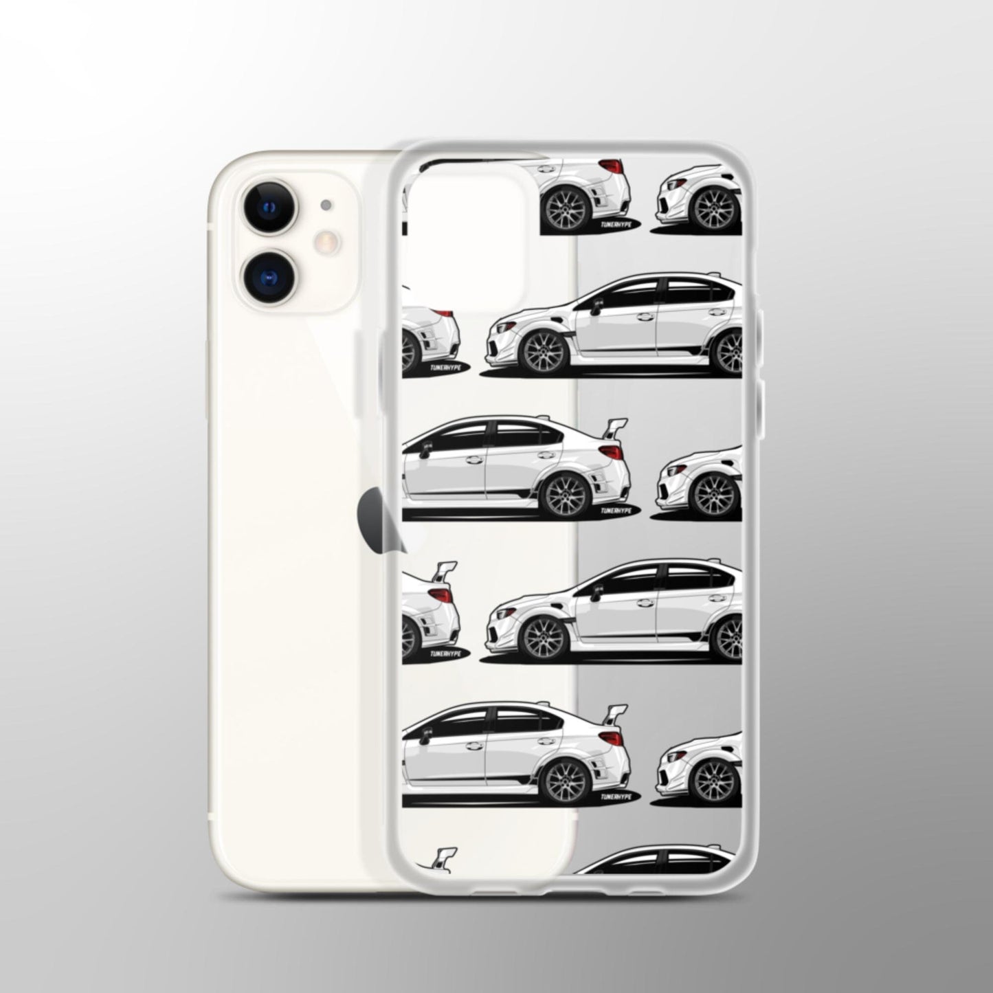 Custodia per iPhone trasparente Subaru WRX STI - Bianco cristallo