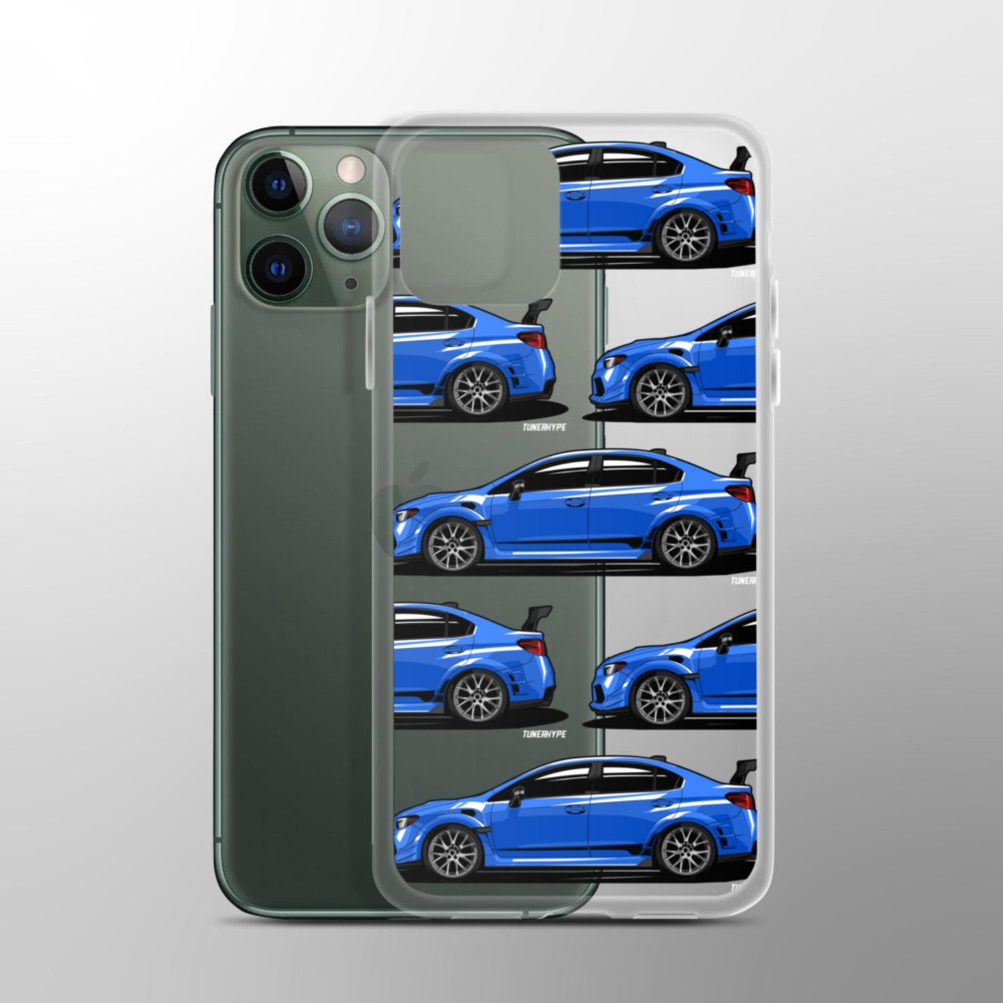 Custodia per iPhone trasparente Subaru WRX STI - Blu Rally Mondiale