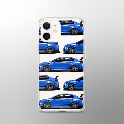 Custodia per iPhone trasparente Subaru WRX STI - Blu Rally Mondiale