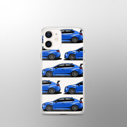 Custodia per iPhone trasparente Subaru WRX STI - Blu Rally Mondiale