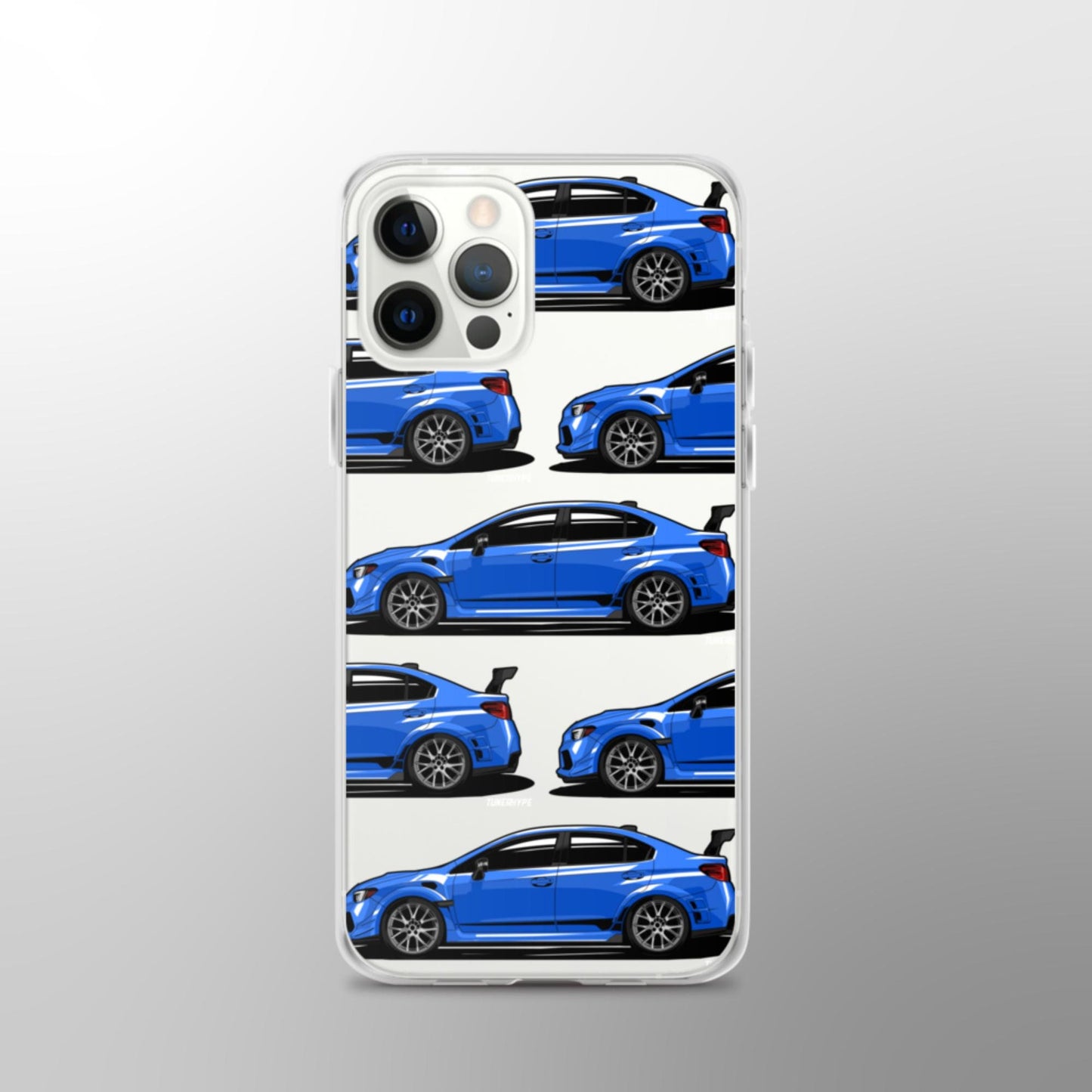 Custodia per iPhone trasparente Subaru WRX STI - Blu Rally Mondiale