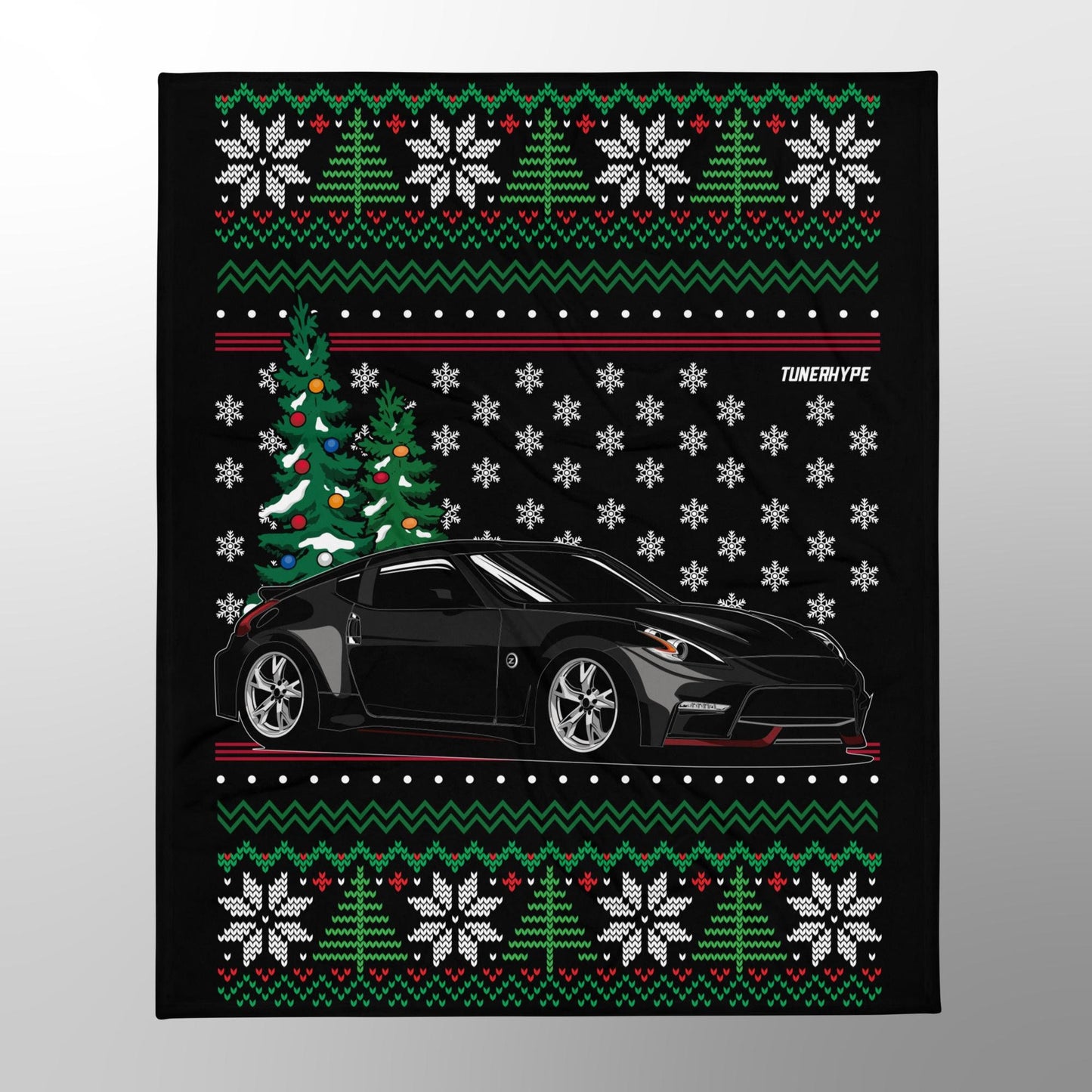 Coperta Natalizia Brutta - Nissan Nismo 370z Grigia - Maglione Natalizio Brutto, Regalo per Appassionati di Auto, Regalo Natalizio Divertente, Maglione Brutto per Natale