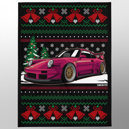 Coperta Natalizia Brutta - Porsche 911 964 in Rosso - Maglione Natalizio Brutto, Regalo Natalizio per Amanti delle Auto, Regalo Natalizio Divertente, Maglione Natalizio Brutto