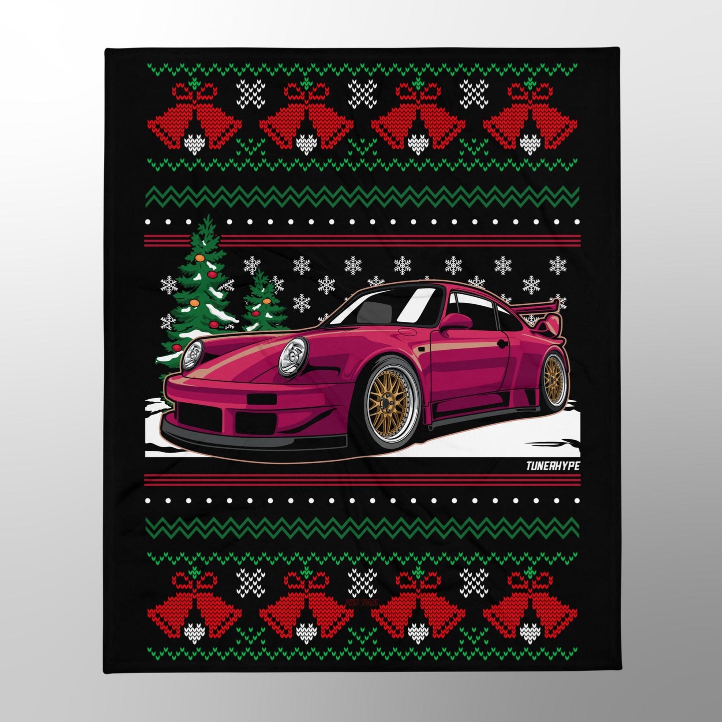 Coperta Natalizia Brutta - Porsche 911 964 in Rosso - Maglione Natalizio Brutto, Regalo Natalizio per Amanti delle Auto, Regalo Natalizio Divertente, Maglione Natalizio Brutto