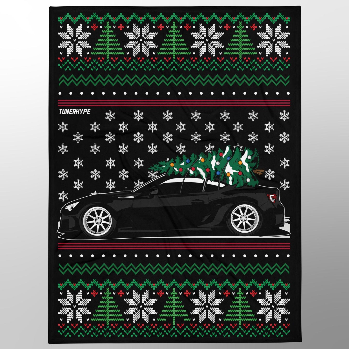 Coperta Natalizia Brutta - Subaru BRZ / Toyota 86-FRS in Nero - Maglione Natalizio Brutto, Regalo Natalizio per Amanti delle Auto, Regalo Natalizio Divertente, Natale Brutto