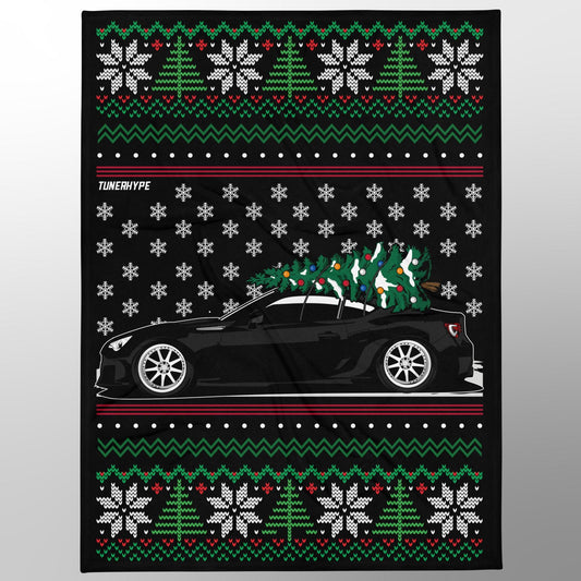 Coperta Natalizia Brutta - Subaru BRZ / Toyota 86-FRS in Nero - Maglione Natalizio Brutto, Regalo Natalizio per Amanti delle Auto, Regalo Natalizio Divertente, Natale Brutto