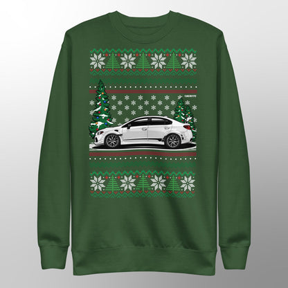 Maglione di Natale Brutto - Subaru WRX in Bianco - Maglione di Natale Brutto - Regalo di Natale per Appassionati di Auto, Regalo di Natale Divertente