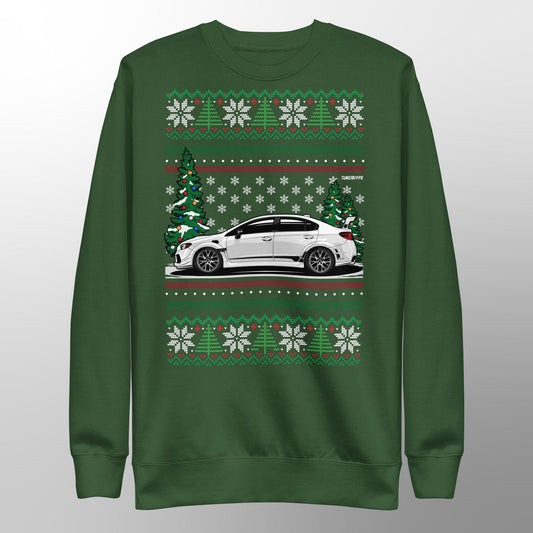 Maglione di Natale Brutto - Subaru WRX in Bianco - Maglione di Natale Brutto - Regalo di Natale per Appassionati di Auto, Regalo di Natale Divertente