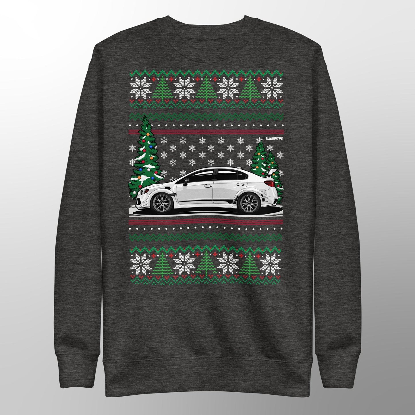 Maglione di Natale Brutto - Subaru WRX in Bianco - Maglione di Natale Brutto - Regalo di Natale per Appassionati di Auto, Regalo di Natale Divertente