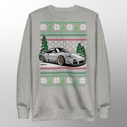 Maglione di Natale Brutto - Porsche 911 964 Grigio - Maglione di Natale Brutto - Regalo di Natale per gli Appassionati di Auto, Regalo di Natale Divertente, Regalo 911, Regalo Porsche