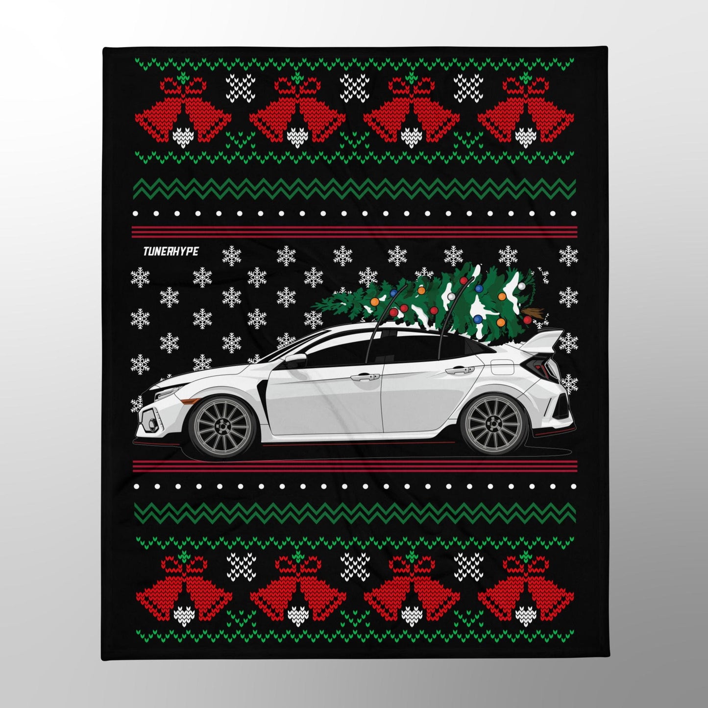 Coperta Natalizia Brutta - Honda Civic Type R FK8 - Maglione Natalizio Brutto, Regalo di Natale per Appassionati di Auto, Regalo di Natale Divertente, Maglione Natalizio Brutto