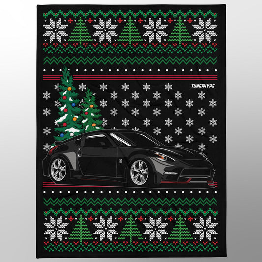 Coperta Natalizia Brutta - Nissan Nismo 370z Grigia - Maglione Natalizio Brutto, Regalo per Appassionati di Auto, Regalo Natalizio Divertente, Maglione Brutto per Natale