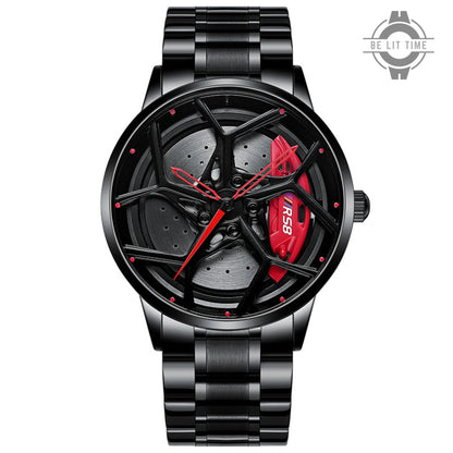 Orologio con Ruota in Lega Audi Vorsprung RS8, Accessori per Appassionati di Auto