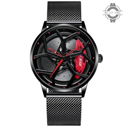 Orologio con Ruota in Lega Audi Vorsprung RS8, Accessori per Appassionati di Auto