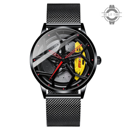 Orologio con Ruota in Lega Audi Vorsprung RS8, Accessori per Appassionati di Auto