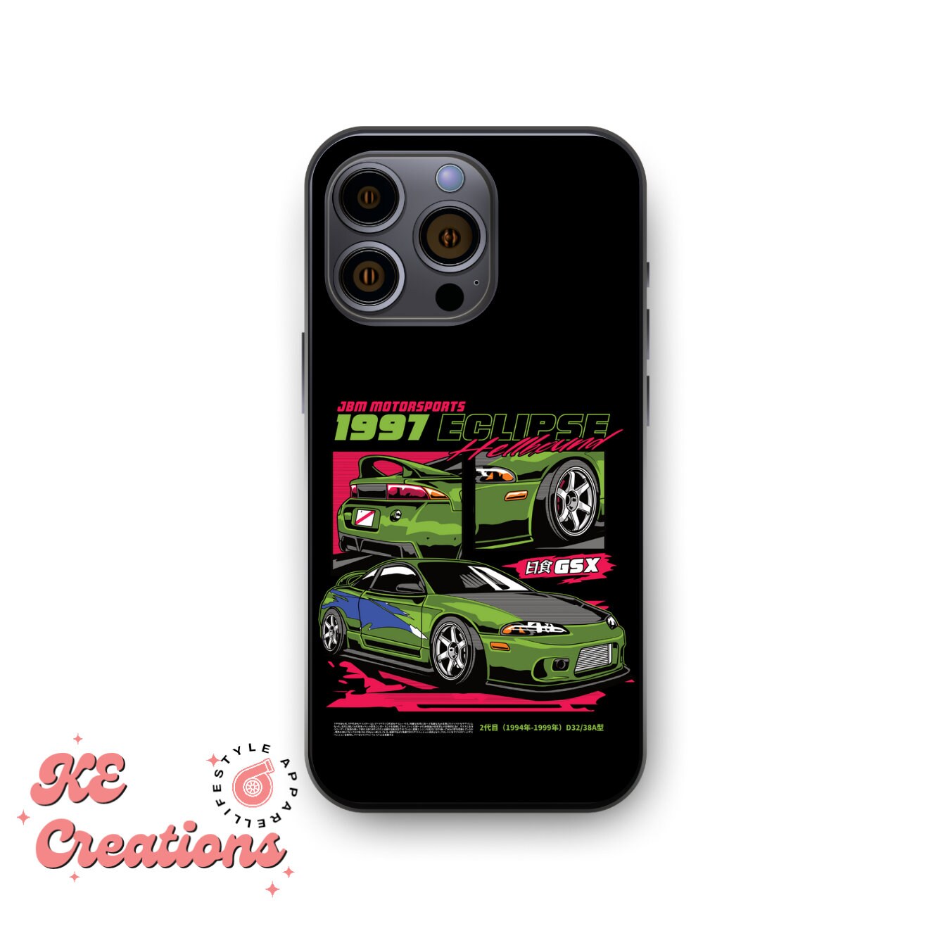 Custodia personalizzata per iPhone 13 14 15 JDM Eclipse | Pro, Pro Max, Plus, Mini