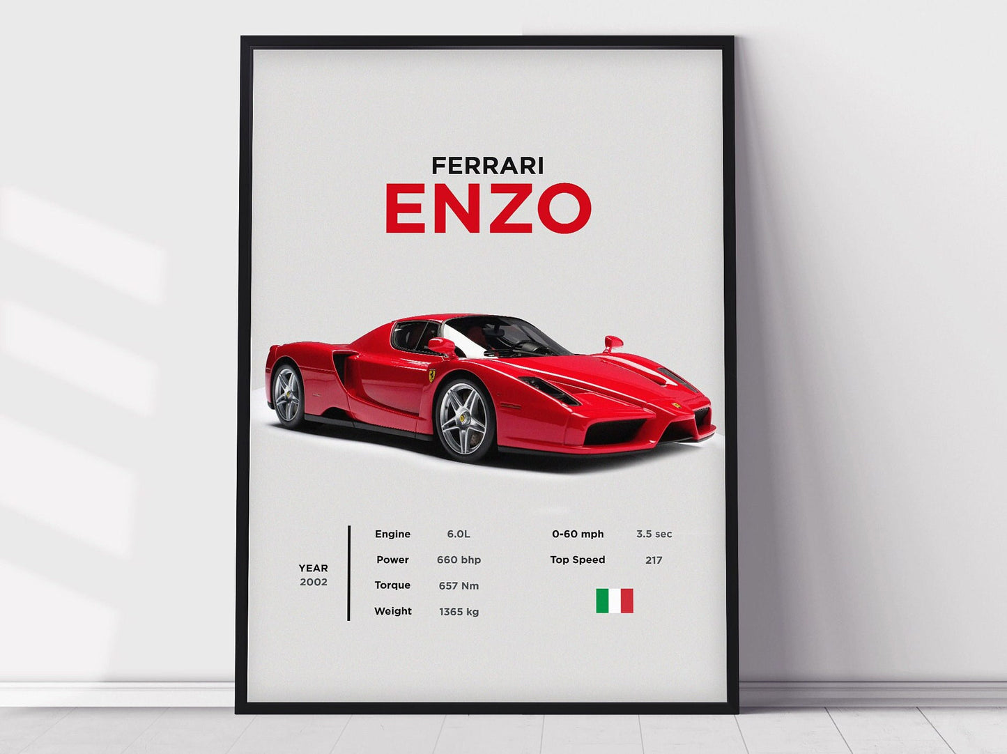 Ferrari Enzo Poster Print, Boys Room Decor, Home Office Art, Room Decor, Digital Posters, Car Posters