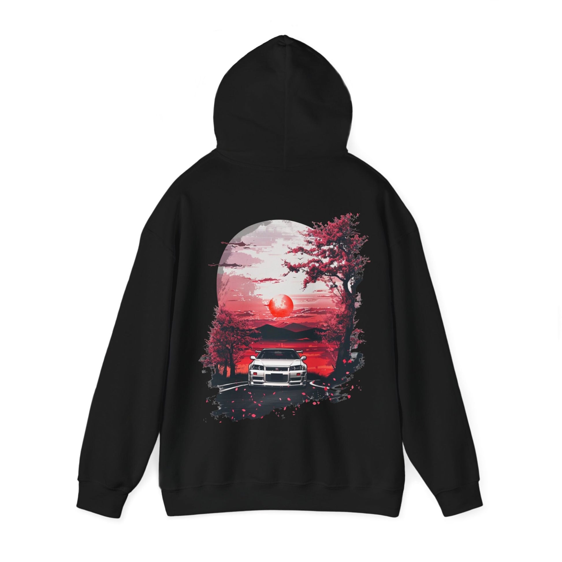 Jdm Hoodie | R34 GTR Hoodie | Sunset Mountains Design | Cars | Gift For Him