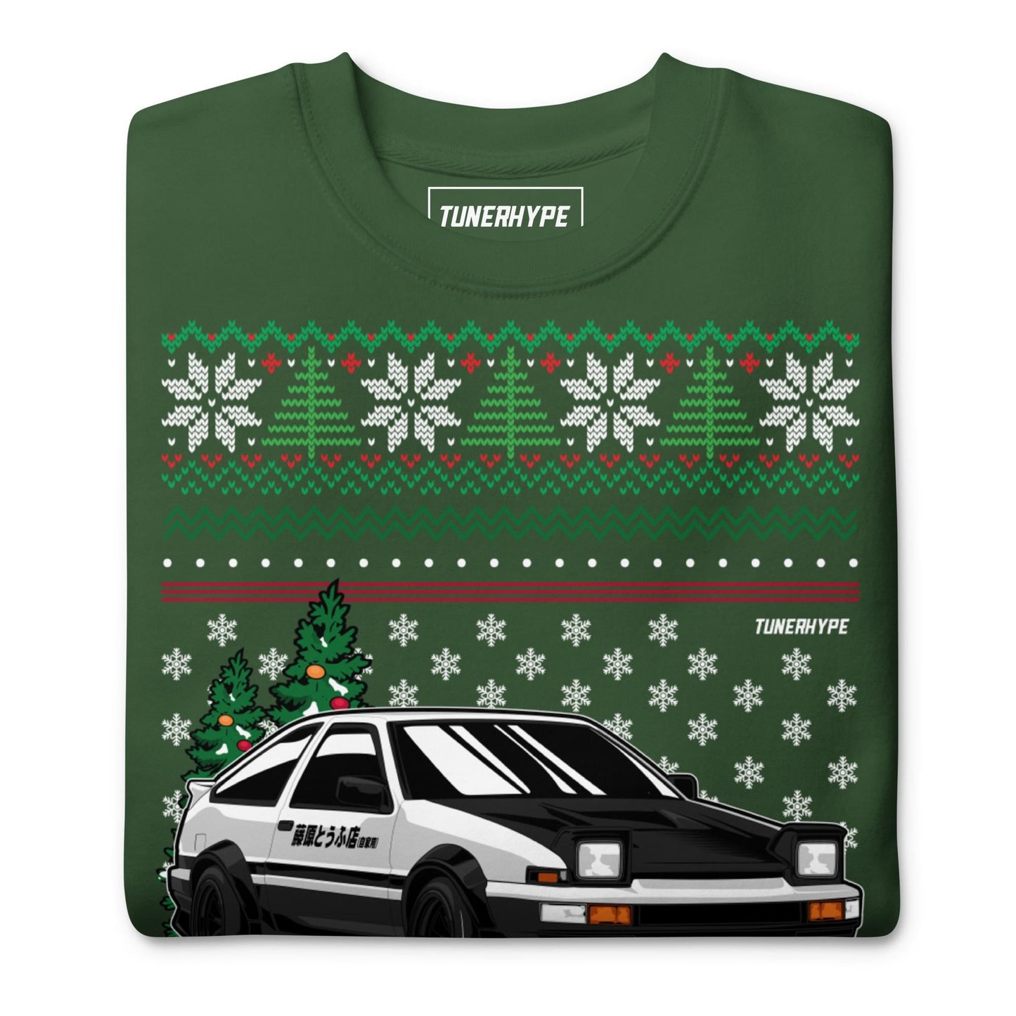 JDM Ugly Christmas Sweater - TRUENO AE86 - Ugly Xmas Sweater - Car Guy Holiday Gift, Funny Christmas Gift, Initial D Gift, Kid Holiday Gift