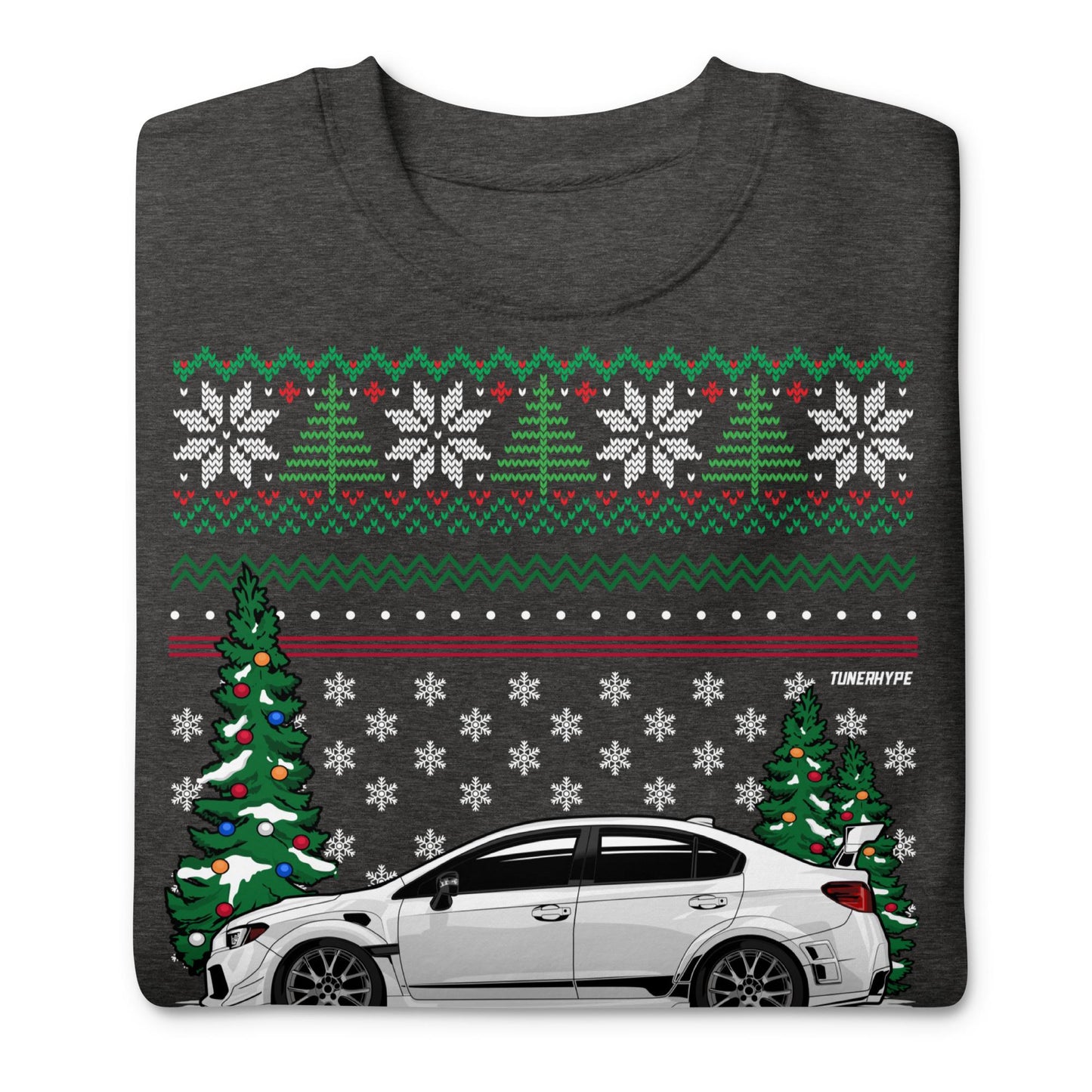 Maglione di Natale Brutto - Subaru WRX in Bianco - Maglione di Natale Brutto - Regalo di Natale per Appassionati di Auto, Regalo di Natale Divertente