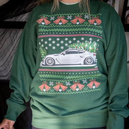 Maglione di Natale Brutto - Subaru WRX in Bianco - Maglione di Natale Brutto - Regalo di Natale per Appassionati di Auto, Regalo di Natale Divertente