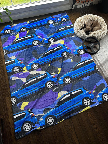 Coperta Natalizia Brutta - Honda Civic EG Captiva Blu - Maglione Natalizio Brutto, Regalo per gli Appassionati di Auto, Regalo Natalizio Divertente, Maglione Natalizio Brutto