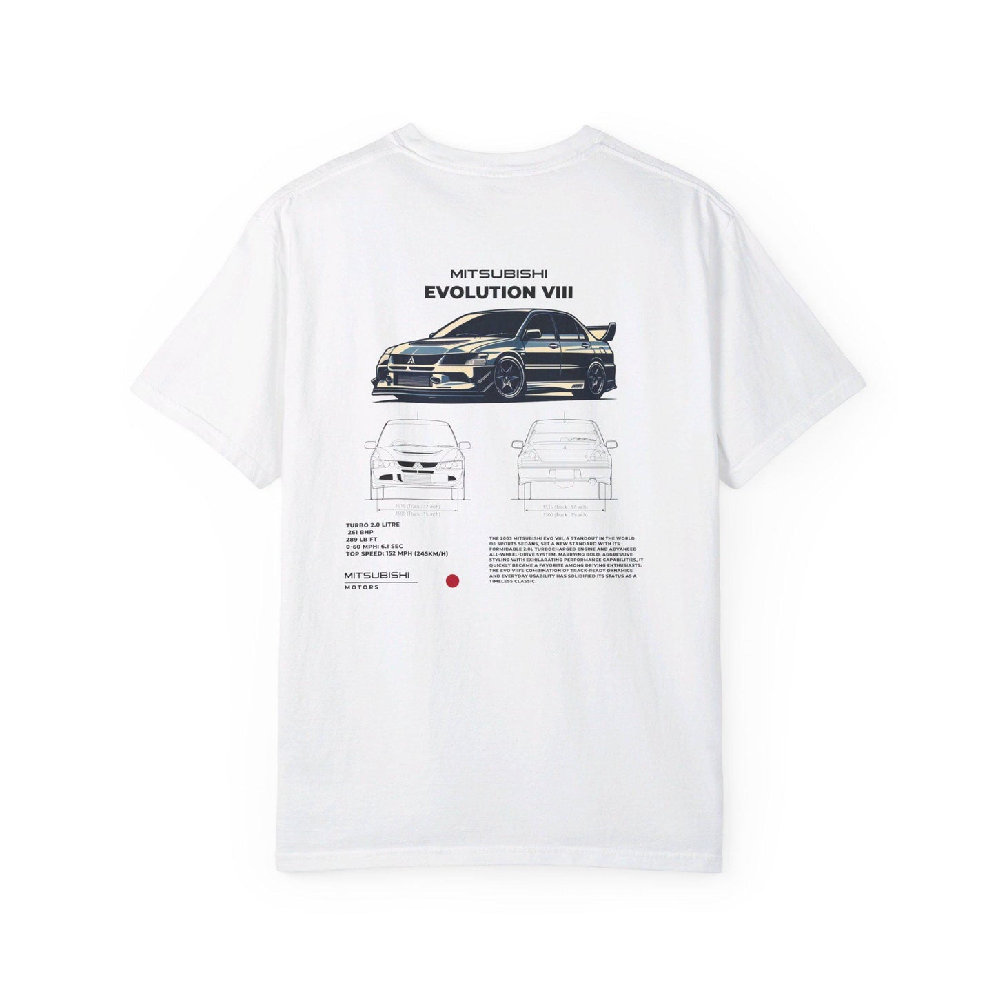 Mitsubishi Evo 8 Spec Shirt - JDM Performance Tee, Cool Unisex Top, Casual Car Enthusiast Shirt, Unique Graphic Racing Apparel