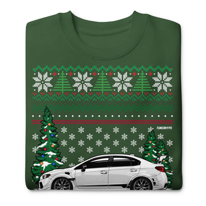 Maglione di Natale Brutto - Subaru WRX in Bianco - Maglione di Natale Brutto - Regalo di Natale per Appassionati di Auto, Regalo di Natale Divertente