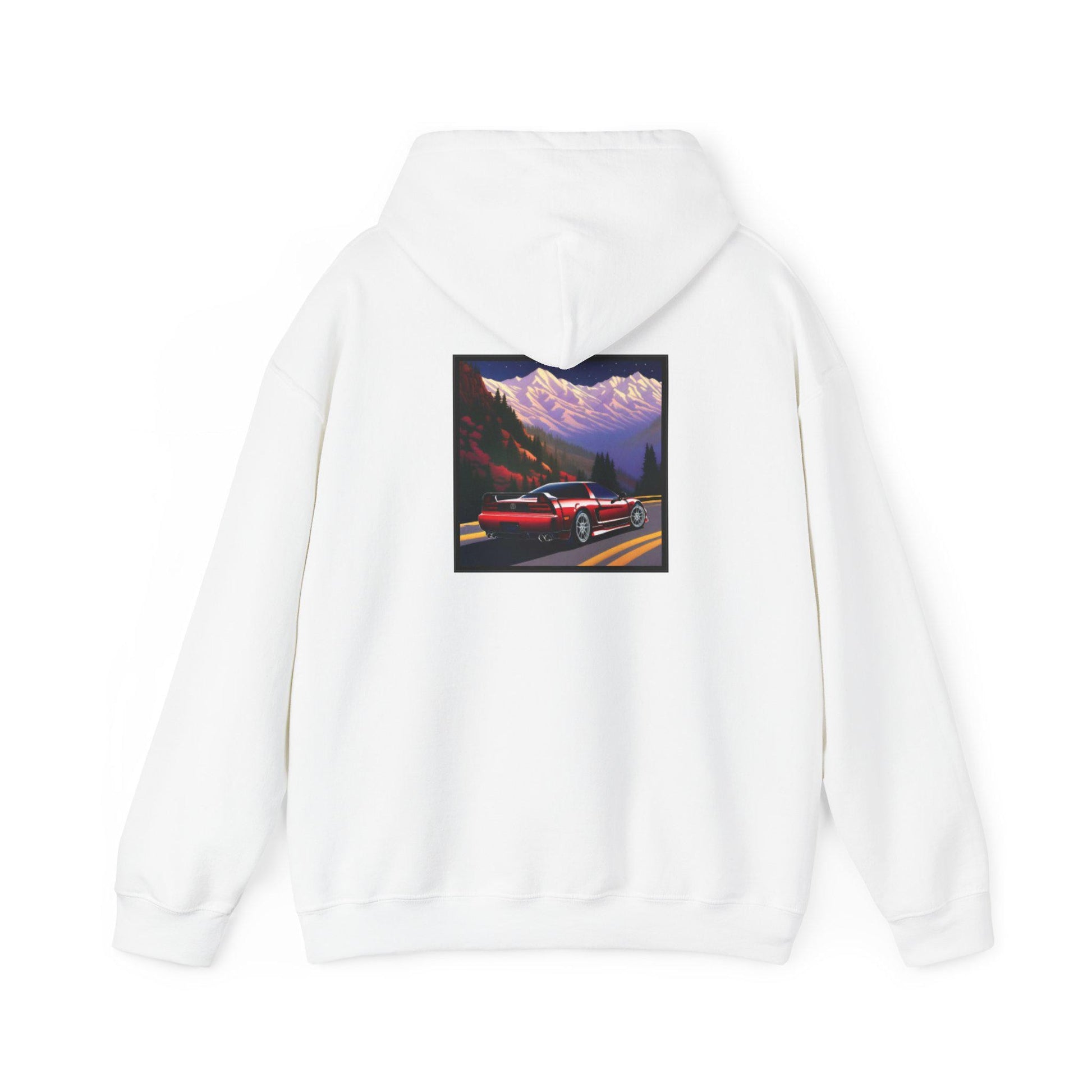 Sunset Drift Hooded Car Sweatshirt Pixel Art Acura NSX