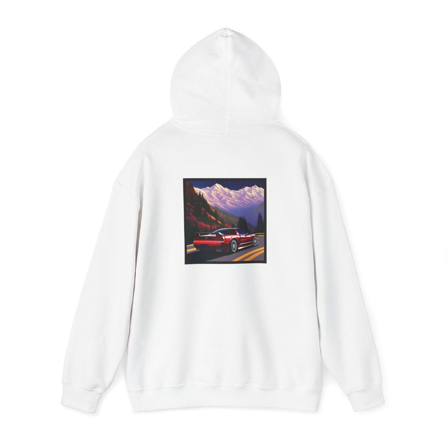 Sunset Drift Hooded Car Sweatshirt Pixel Art Acura NSX