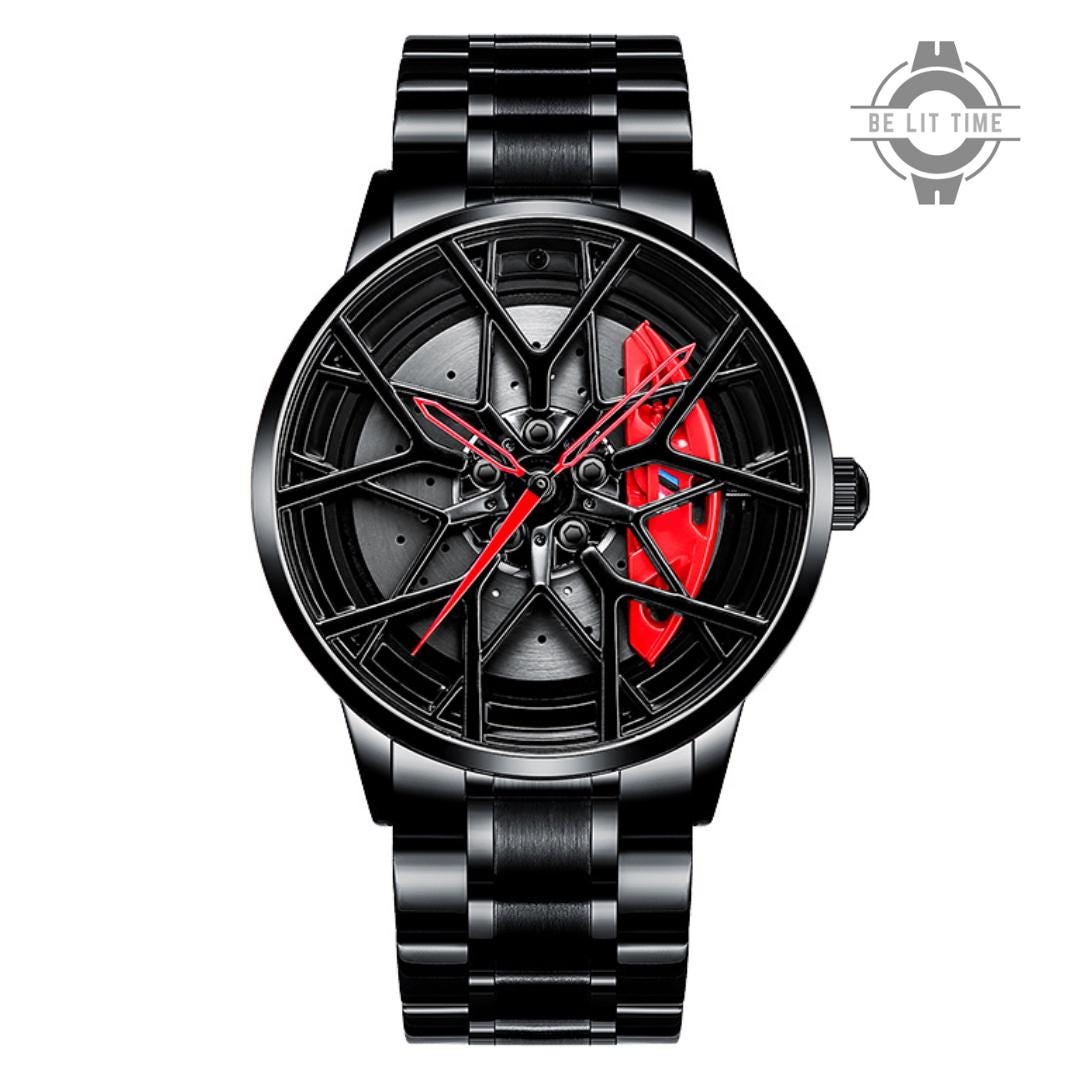 Orologio con Ruota in Lega Statica Rossa BMW M Power, Accessori per Appassionati di Auto