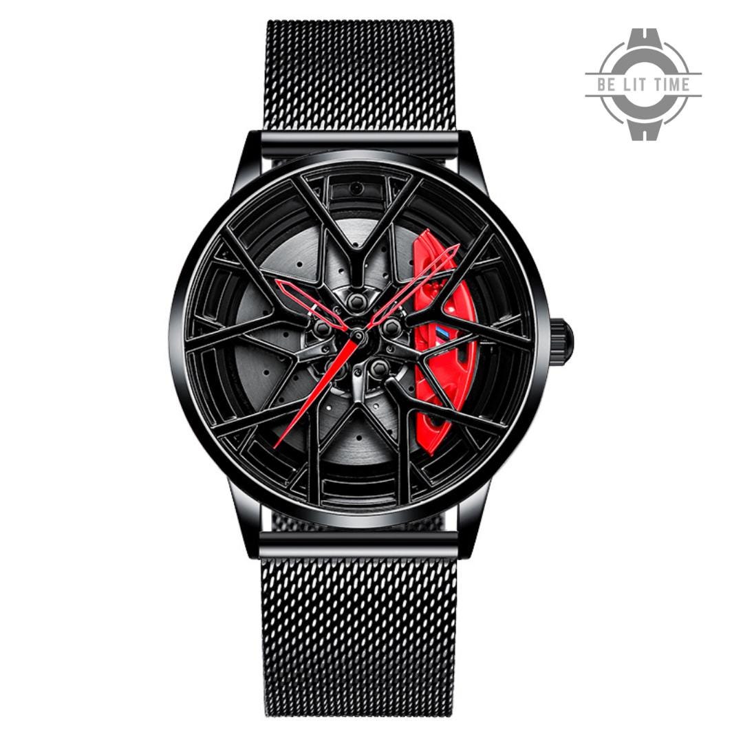 Orologio con Ruota in Lega Statica Rossa BMW M Power, Accessori per Appassionati di Auto