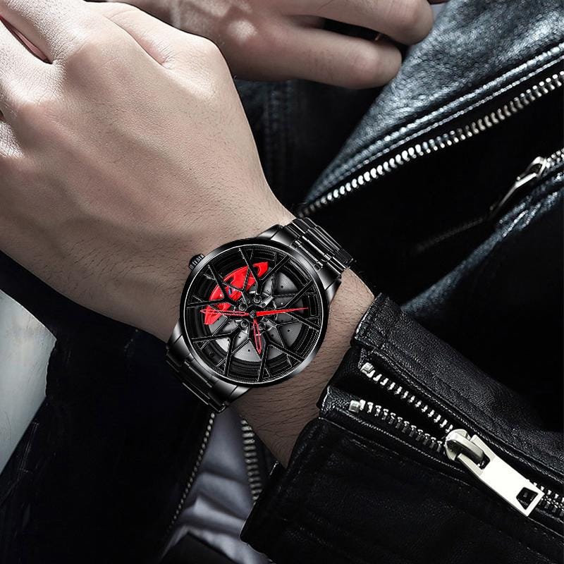 Orologio con Ruota in Lega Statica Rossa BMW M Power, Accessori per Appassionati di Auto