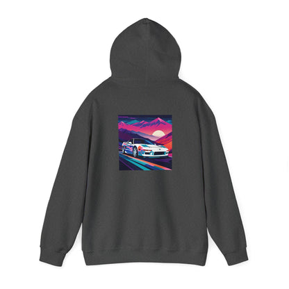 Sunset Drift Hooded Sweatshirt Synthwave Acura NSX