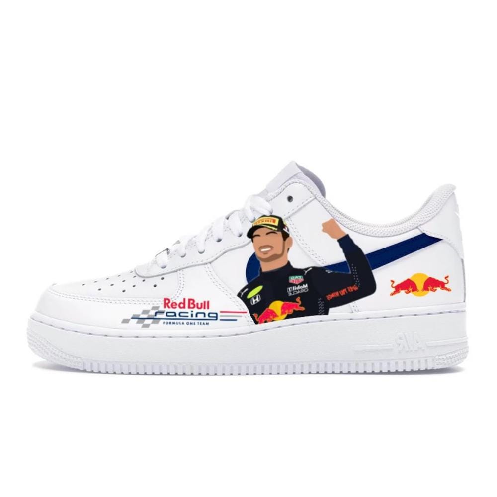 Redbull Airforce 1 Sneakers, Max Verstappen Formula 1 Sneakers, Personalized Gifts, Anniversary Gifts, Handmade, Handpainted, Custom Shoes, Gifts